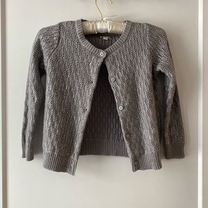 Gymboree Girls Grey Metallic Cardigan